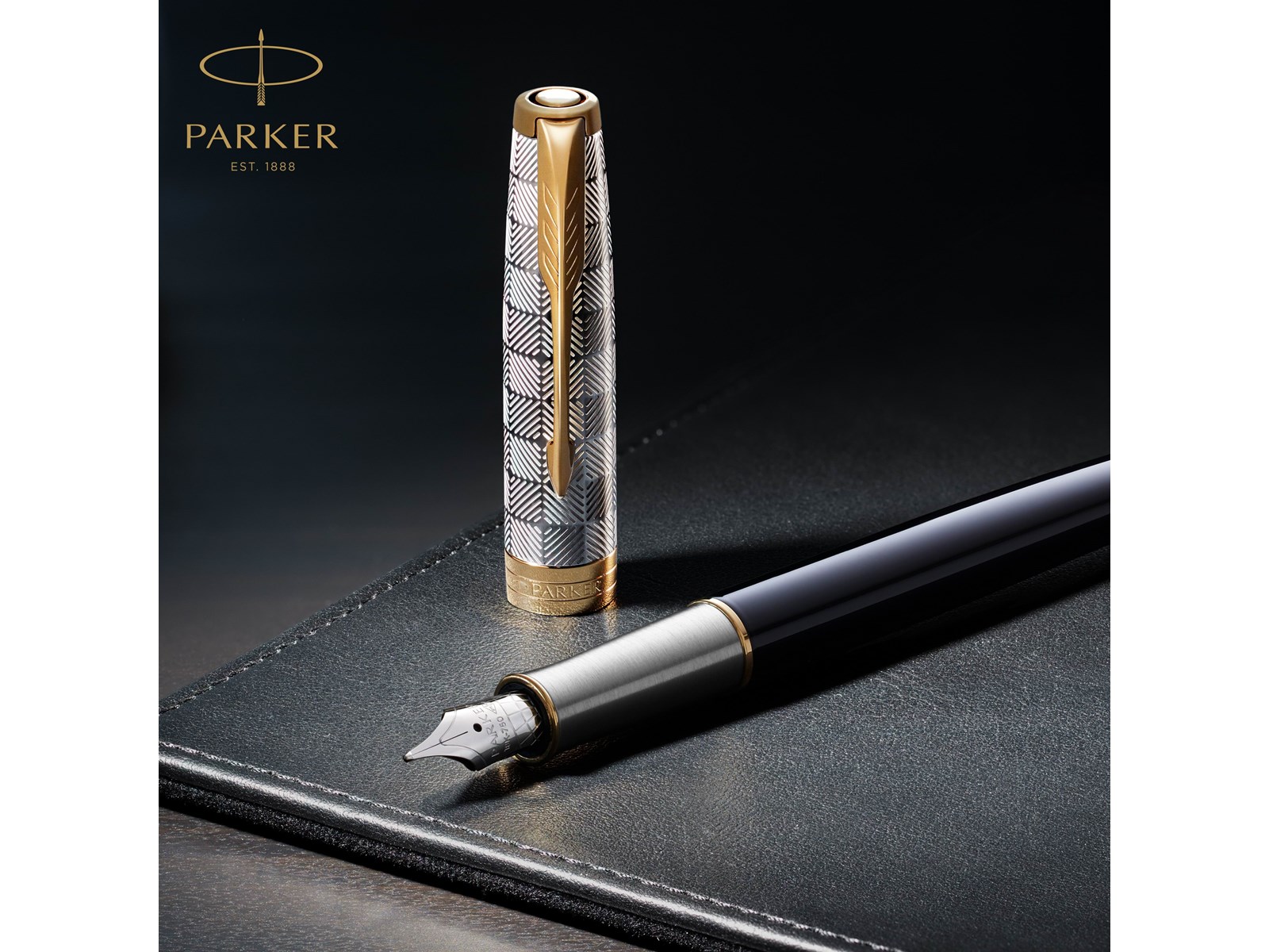 Exquisite Metall-Füllfederhalter Mit Mittlerer Spitze – Silber, Inklusive Ledertasche, Für Smoothes Schreiben