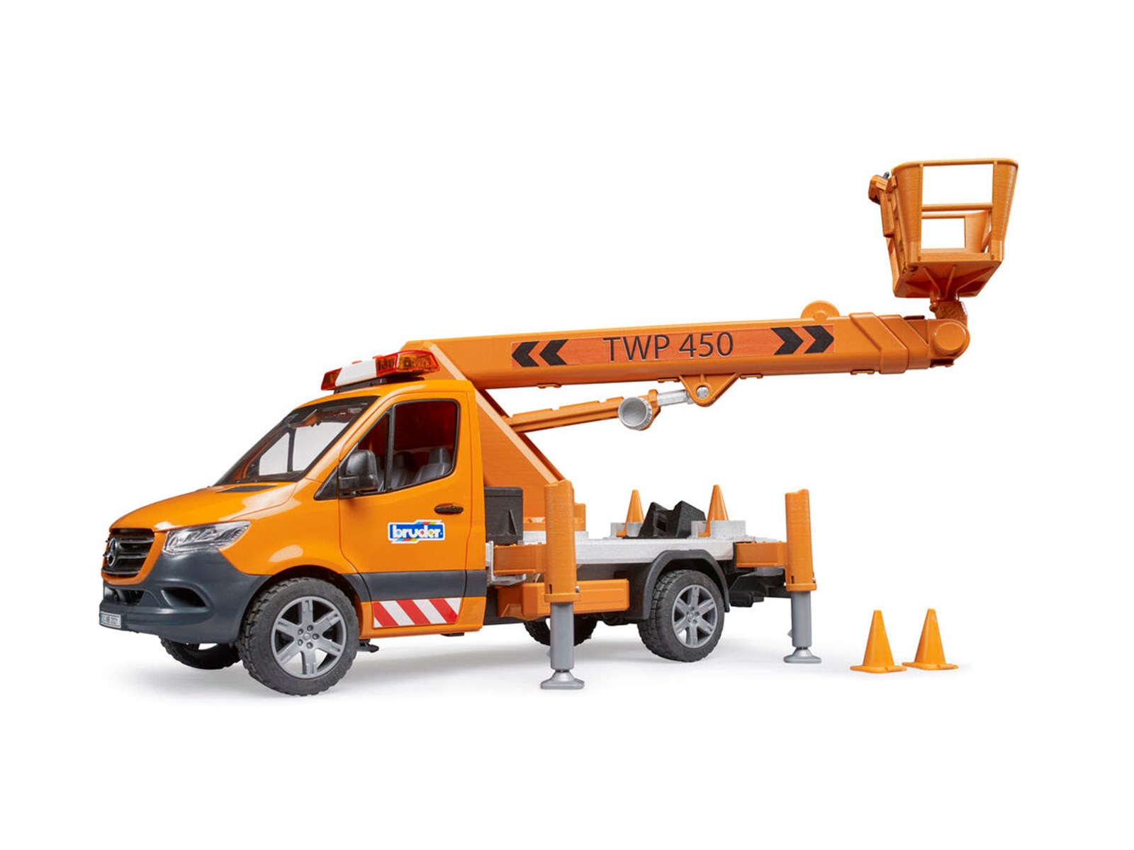 Bruder 02679 MB Sprinter camión de serviciogrúa, cesta hombre w LS