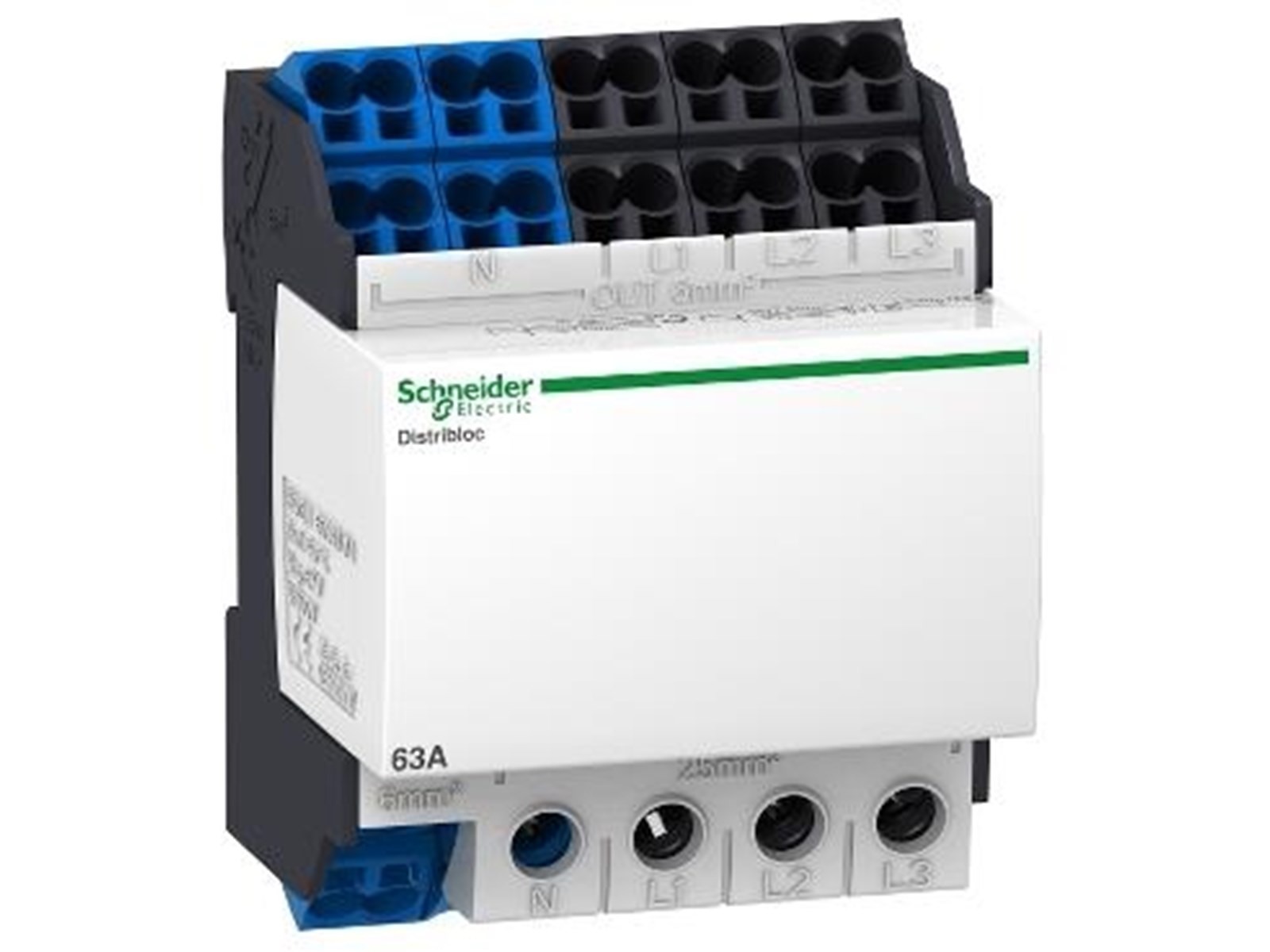 Dx Distribution Schneider Electric Linergy DX distribution block for DIN rail 63A 4 ...