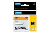 Papier, Fotopapier und Etiketten - DYMO Rhino-Industrie-Vinyletiketten | 12 mm x 5,5 m | schwarz auf orange | selbstklebendes Schriftband - 18435