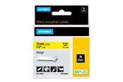 Papier, Fotopapier und Etiketten - DYMO Rhino-Industrie-Vinyletiketten | 12 mm x 5,5 m | schwarz auf gelb | selbstklebend - 18432