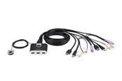 KVM Switches - ATEN CS692 2-Port USB HDMI/Audio Cable KVM Switch with Remote Port Selector - CS692
