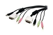 KVM Kabel - StarTech.com 4-in-1 USB DVI KVM Kabel mit Audio und Microphone - keyboard / Video / mouse / Audio extension Kabel - USBDVI4N1A6
