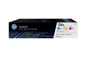 Druckerzubehör - Tinte & Toner - HP 126A / CF341A - 3-Pack Toner (Yellow Magenta Cyan) - Tonerpatrone Cyan - CF341A