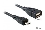 USB Kabel - DeLOCK USB-Kabel Delock USB A -> Mikro B Bu/St 0.50m OTG - 83183