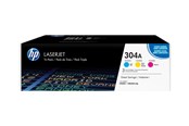 Druckerzubehör - Tinte & Toner - HP 304A / CF372AM 3-Pack Yellow Cyan Magenta Toner - Tonerpatrone Cyan - CF372AM