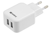 Handys - Adapter und Ladegeräte - Sandberg AC Aufladegerät Dual USB 2A - 440-57