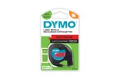 Papier, Fotopapier und Etiketten - DYMO LetraTag Etikettenband | schwarz auf rot | 12 mm x 4 m - S0721630