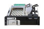 Festplatten Zubehör - DeLOCK 5.25 Mobile Rack für 1 x 2.5 + 1 x 3.5 SATA Festplatten-Füllplatte + 2 x USB 3.0 Ports - 47209