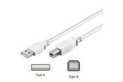 USB Kabel - Pro USB-A <-> USB-B 2.0 - 1m - Weiß - 4040849961861