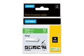 Papier, Fotopapier und Etiketten - DYMO Rhino-Industrie-Vinyletiketten | 12 mm x 5,5 m | weiß auf grün | selbstklebendes Schriftband - 1805414