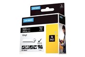 Papier, Fotopapier und Etiketten - DYMO Rhino-Industrie-Vinyletiketten | 9 mm x 5,5 m | Weiß auf Schwarz | selbstklebendes Schriftband - 1805437
