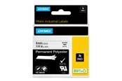 Papier, Fotopapier und Etiketten - DYMO Rhino Industrie Permanente Polyesteretiketten | 6 mm x 5,5 m | Schwarz auf Weiß - 1805442