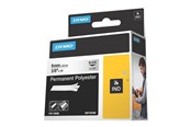 Papier, Fotopapier und Etiketten - DYMO Dymo Rhino Industrieetiketten Permanent Polyester 9mm x 5.5m - Schwarz auf Transparent - 18508DMO