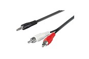 Audio Kabel - Pro MiniJack - 2xRCA - Schwarz - 3m - 4040849501968