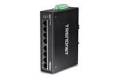 Switches - TRENDnet TI-PG80 8-Port Hardened Industrial Gigabit PoE+ DIN-Rail Switch - TI-PG80