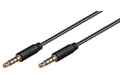 Audio Kabel - Pro MiniJack 3.5mm Slim 4P - Bk - 0.5m - 4040849638244