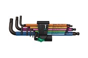 Handwerkzeuge - Wera 950 SPKL/9 SM N Multicolour Winkelschlüsselsatz, metrisch, BlackLaser, 9-teilig - 05073593001