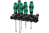 Handwerkzeuge - Wera 334/355/6 Rack Schraubendrehersatz Kraftform Plus Lasertip + Rack, 6-teilig - 05105656001