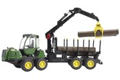 Spielzeugauto - Bruder John Deere 1210E Forwarder with 4 trunks and grab - 2133