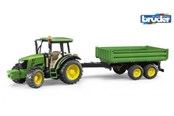 Spielzeugauto - Bruder  John Deere 5115M tractor with tipping trailer - 2108