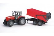 Spielzeugauto - Bruder Massey Ferguson 7480 tractor with tipping trailer - 02045