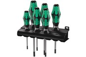 Handwerkzeuge  - Wera 367/6 TORX® BO Kraftform Plus TORX® BO-Schraubendrehersatz + Rack, 6-teilig - 5138250001