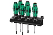 Handwerkzeuge - Wera 335/350/367/7 Rack Schraubendrehersatz Kraftform Plus Lasertip + Rack, 7-teilig - 5320540001