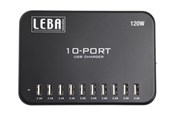 Handys - Adapter und Ladegeräte - LEBA Innovation NoteCharge 10 Ports USB-A Charger 120 W - NCHAR-U10-SC