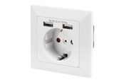 Handys - Adapter und Ladegeräte - DIGITUS Socket with 2 USB ports - DA-70613