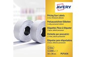Papier, Fotopapier und Etiketten - Avery Labels on roll for 2 lines pricing gun up to 18 digits permanent white - PLP1626