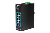 Switches - TRENDnet TI-PG102I 10-Port Industrial Gigabit L2 Managed PoE+ DIN-Rail Switch 24 – 57V - TI-PG102I