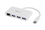 USB-Hubs - StarTech.com USB-C Hub 3-Port with Gigabit Ethernet USB-Hubs - 3 - Weiß - HB30C3A1GEA