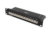 Netzwerkzubehör - Deltaco 10-PATCH15 10" patch panel 12xRJ45 Cat6a STP 10Gbps metal black - 10-PATCH15