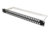 Netzwerkzubehör - Deltaco 19" Keystone Patch Panel 48 Ports 1U Metal Black - PAN-115