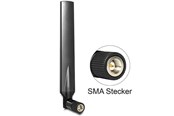 Netzwerkzubehör - DeLOCK LTE Antenna SMA Plug 1-4 dBi Omnidirectional with Tilt Joint Black - 88451
