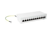 Netzwerkzubehör - LogiLink NP0017A Cat.6 Patch Panel 12-Port Shielded Desktop Light Grey - NP0017A
