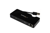 Dockingstationen - StarTech.com Travel Docking Station for Laptops - HDMI or VGA - USB 3.0 - docking station - HDMI - USB3SMDOCKHV