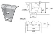 Tabletts, Schienenverteiler und Armaturen - Wibe Ceiling bracket 5 hdg - 718640