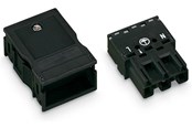 Kabel und Drähte - WAGO Plug with strain relief housing 3-pole black - 770-113