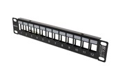 Netzwerkzubehör - Deltaco 10" Keystone patch panel 12 ports 1U metal black - 10-PATCH18