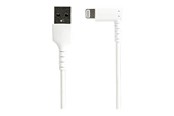 Display Kabel - StarTech.com 1m/3.3ft Angled Lightning to USB Cable - MFI Certified - White - Lightning cable - Lightning / USB - 1 m - RUSBLTMM1MWR