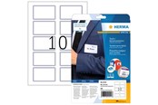 Papier, Fotopapier und Etiketten - HERMA Namensetiketten, ablösbar, A4, 80,0 x 50,0 mm, weiß blauer Rand, trennbar, Acetatseide, bedruckbar - 4410