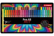 Utensilien zum Schreiben und Zeichnen - STABILO Premium-Filzstift - Pen 68 - 50er Metalletui - mit 46 verschiedenen Farben - 6850-6