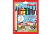 Utensilien zum Schreiben und Zeichnen - STABILO Gefederter Dreikant-Filzstift - Trio Scribbi - 8er Pack - mit 8 verschiedenen Farben - 368/8-01