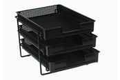 Schreibtischzubehör - Bantex Orth Reflex Stand With 3 A4 Letter Trays Black - 100400366