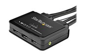 KVM Switches - StarTech.com 2-Port HDMI KVM Switch with Built-In Cables - USB 4K 60Hz - KVM / audio switch - 2 ports - SV211HDUA4K