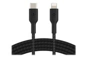 Display Kabel - Belkin BoostCharge USB-C to Lightning Cable - Braided - 2m - Black - CAA004BT2MBK