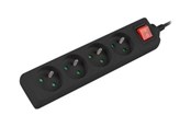 Stromkabel (Extern) - Lanberg PS1-04E-0150-BK - power strip - 2500 Watt - PS1-04E-0150-BK