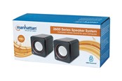Lautsprecher - Computer - IC INTRACOM Manhattan 2600 Series Speaker System Small Size Big Sound Two Speakers Stereo USB power 3.5mm plug for sound In-Line volume control Black - 161435